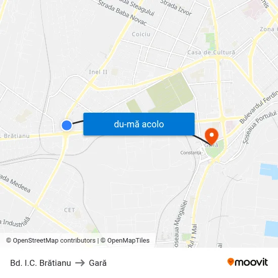 Harta de Bd. I.C. Brătianu către Gară
