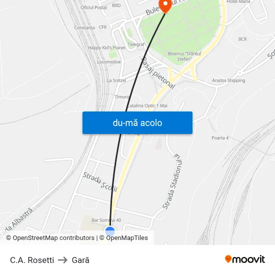 Harta de C.A. Rosetti către Gară