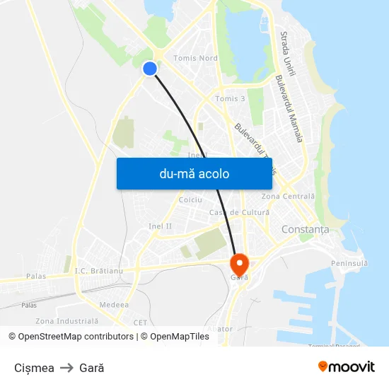 Harta de Cișmea către Gară