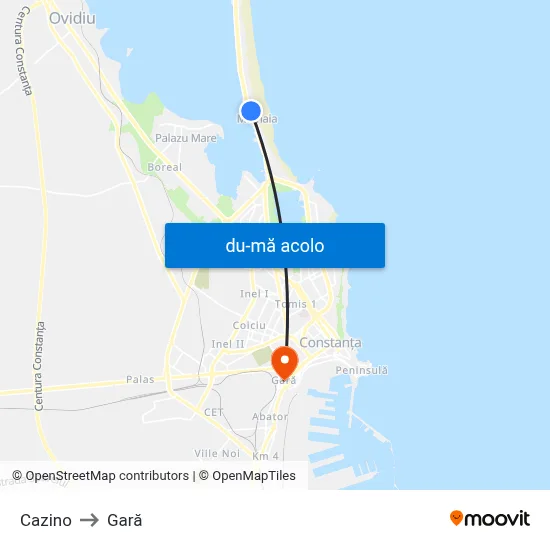 Harta de Cazino către Gară