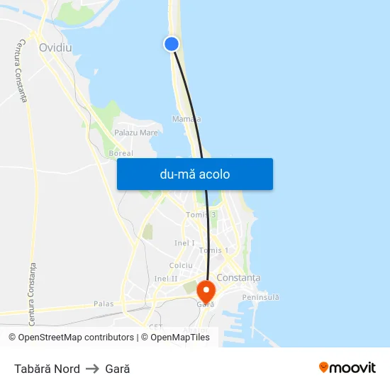 Harta de Tabără Nord către Gară