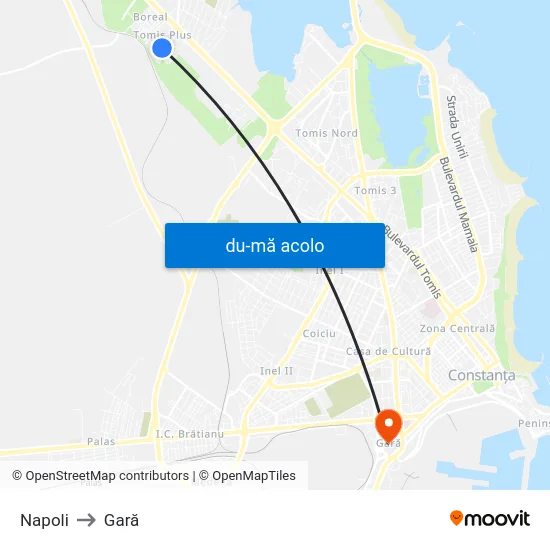 Harta de Napoli către Gară