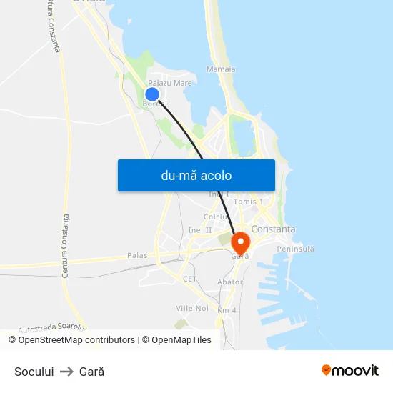 Harta de Socului către Gară