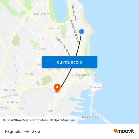 Harta de Făgetului către Gară