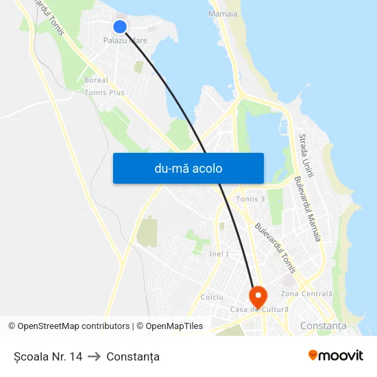Harta de Școala Nr. 14 către Constanța