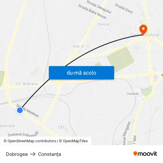 Harta de Dobrogea către Constanța