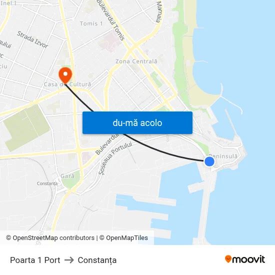 Harta de Poarta 1 Port către Constanța