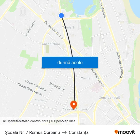 Harta de Școala Nr. 7 Remus Opreanu către Constanța