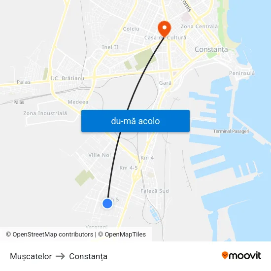 Harta de Mușcatelor către Constanța