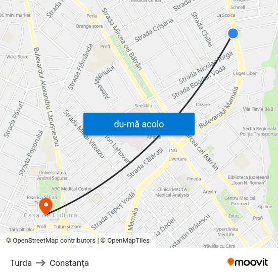 Harta de Turda către Constanța