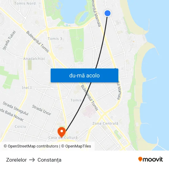Harta de Zorelelor către Constanța