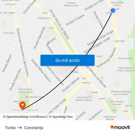 Harta de Turda către Constanța