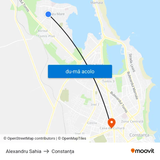 Harta de Alexandru Sahia către Constanța