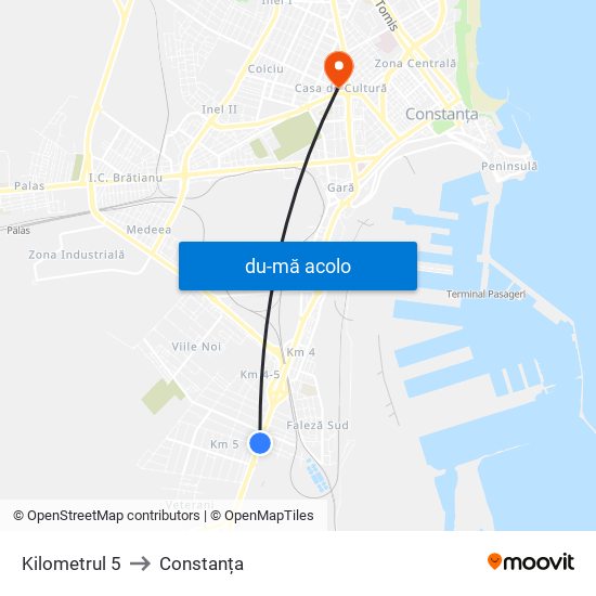 Harta de Kilometrul 5 către Constanța
