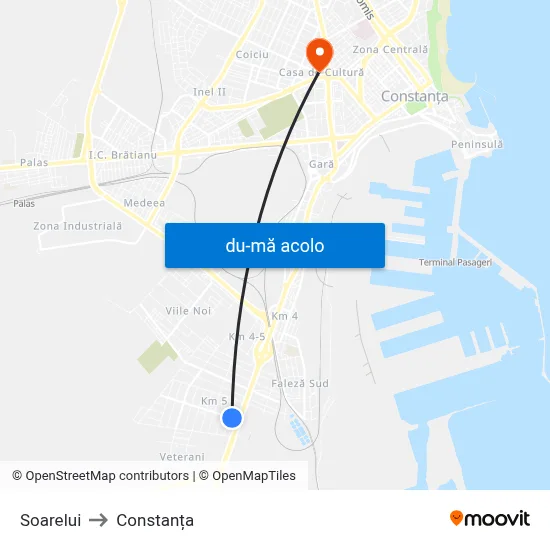 Harta de Soarelui către Constanța