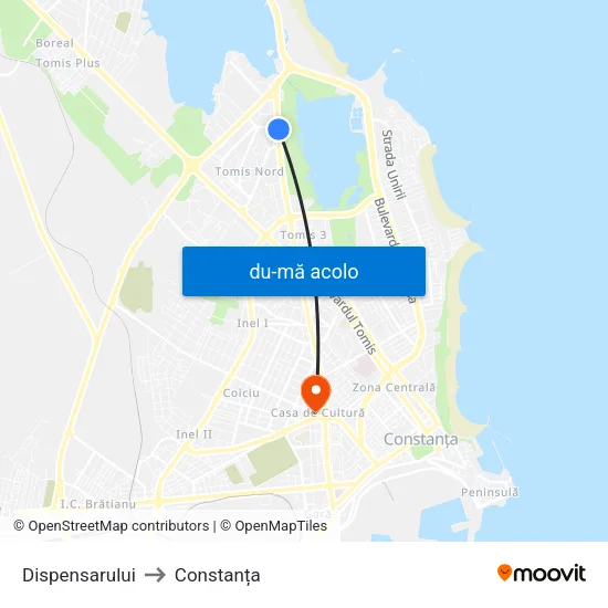 Harta de Dispensarului către Constanța