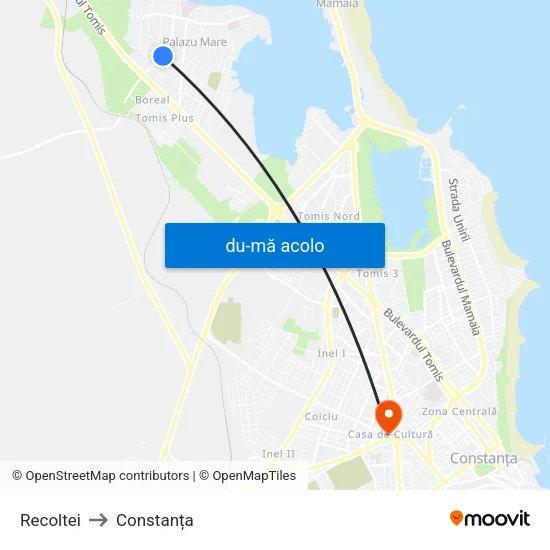 Harta de Recoltei către Constanța