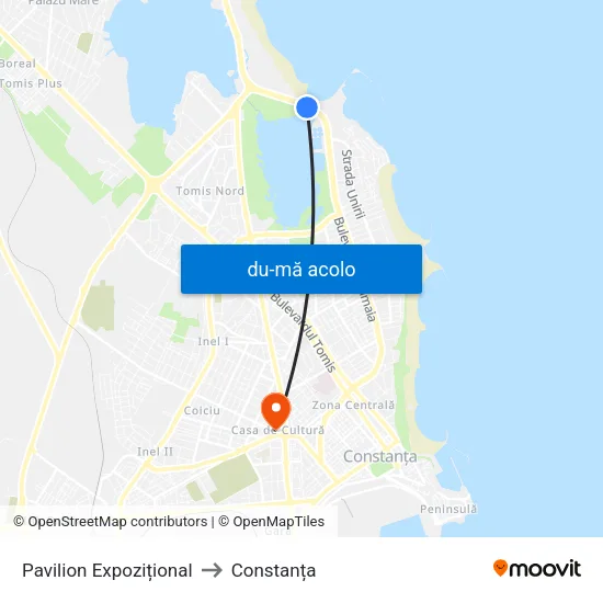 Harta de Pavilion Expozițional către Constanța