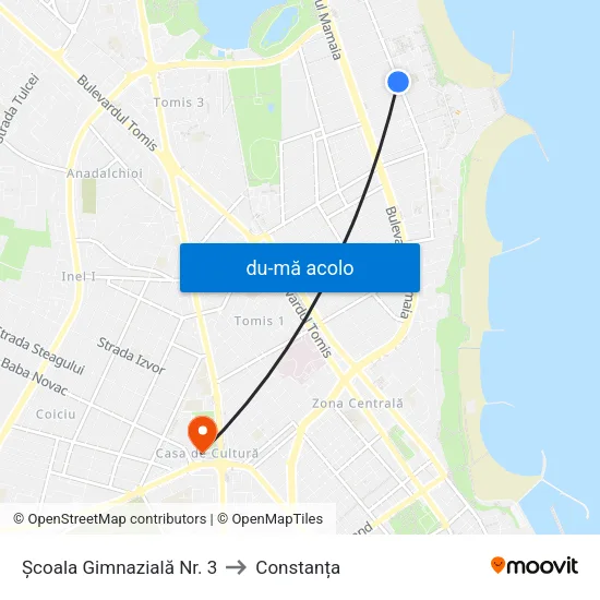 Harta de Şcoala Gimnazială Nr. 3 către Constanța