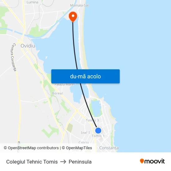 Harta de Colegiul Tehnic Tomis către Peninsula