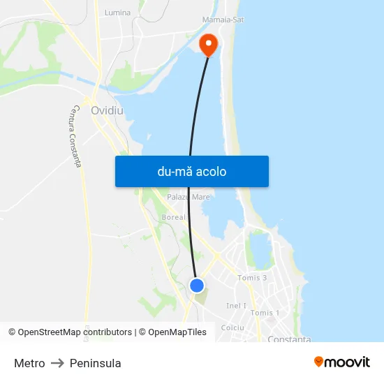 Harta de Metro către Peninsula