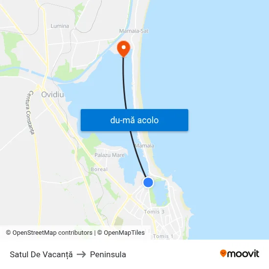 Harta de Satul De Vacanță către Peninsula