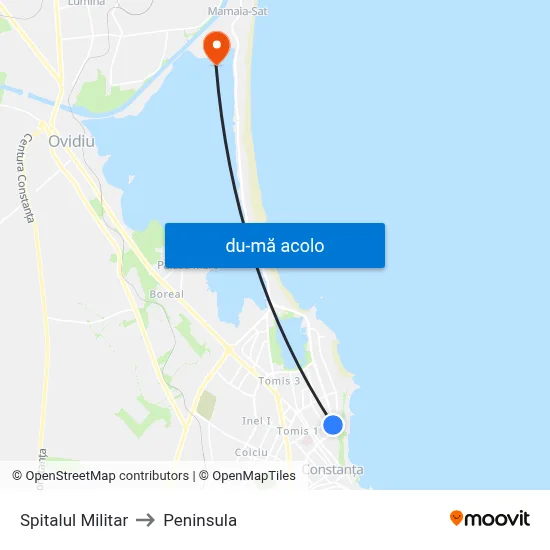 Harta de Spitalul Militar către Peninsula