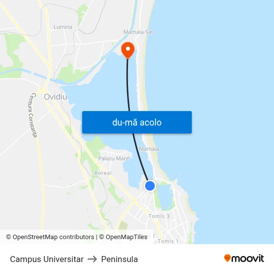 Harta de Campus Universitar către Peninsula