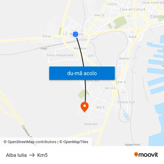 Harta de Alba Iulia către Km5