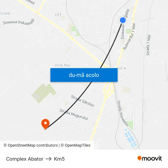 Harta de Complex Abator către Km5