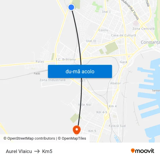 Harta de Aurel Vlaicu către Km5