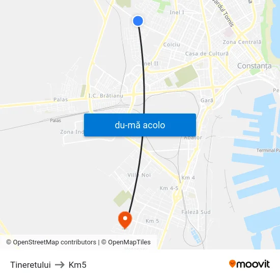Harta de Tineretului către Km5