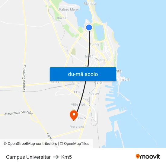 Harta de Campus Universitar către Km5