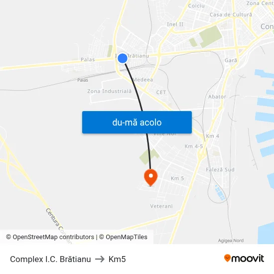 Harta de Complex I.C. Brătianu către Km5