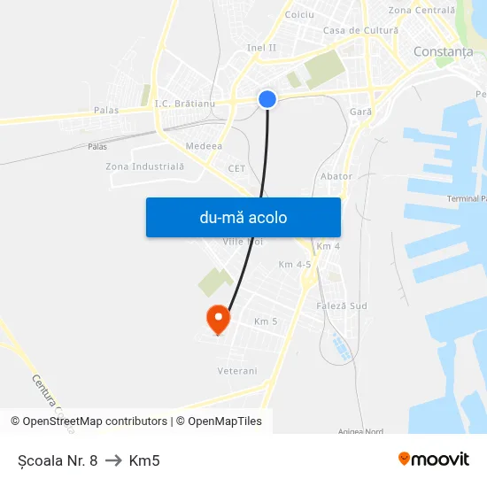 Harta de Școala Nr. 8 către Km5