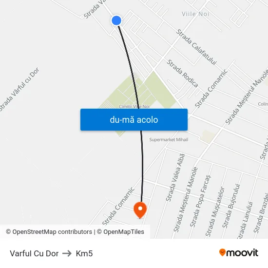 Harta de Varful Cu Dor către Km5