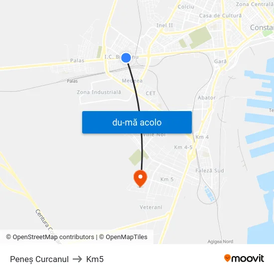 Harta de Peneș Curcanul către Km5