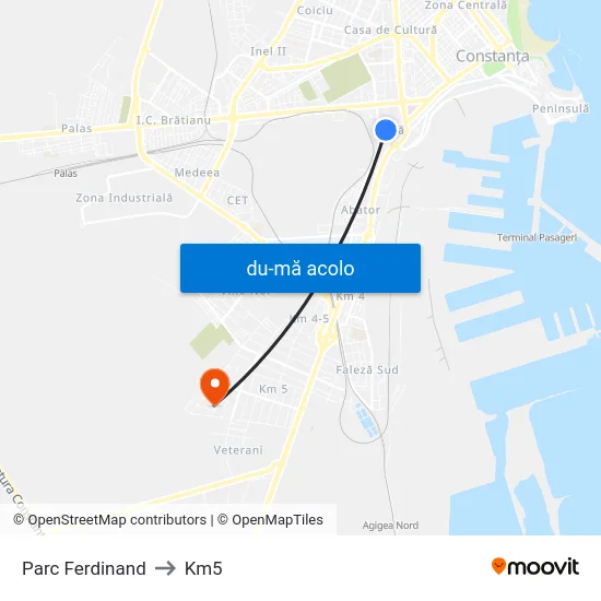 Harta de Parc Ferdinand către Km5