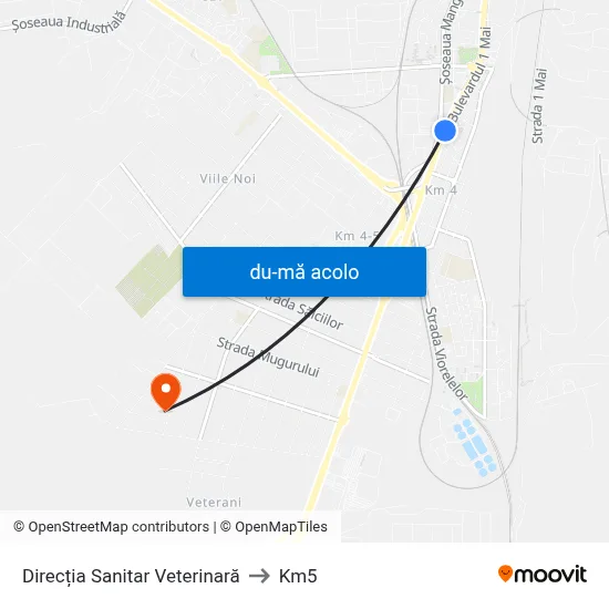 Harta de Direcția Sanitar Veterinară către Km5