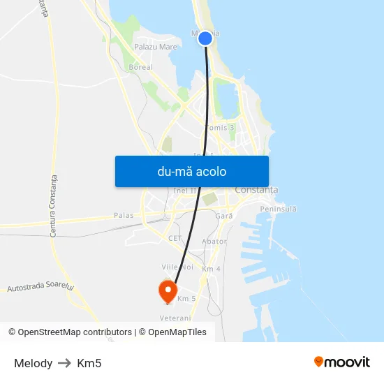 Harta de Melody către Km5