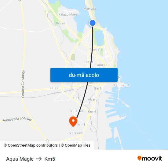 Harta de Aqua Magic către Km5