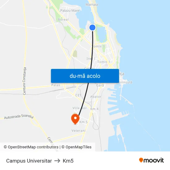 Harta de Campus Universitar către Km5