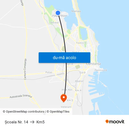 Harta de Școala Nr. 14 către Km5