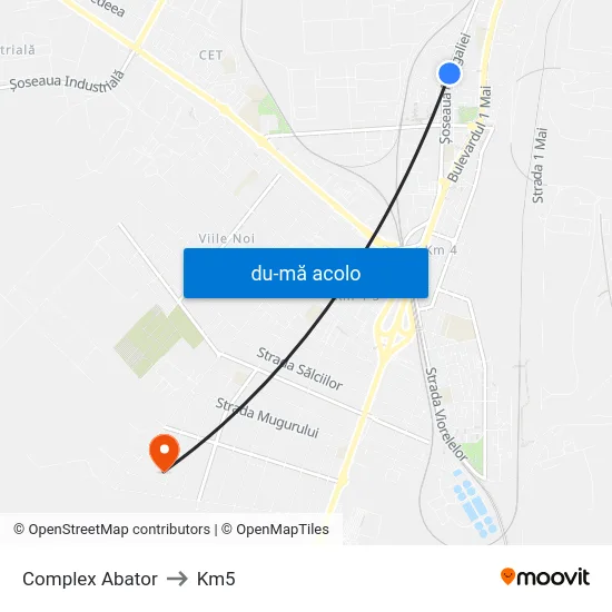 Harta de Complex Abator către Km5