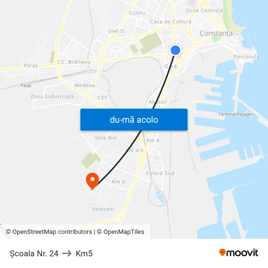 Harta de Școala Nr. 24 către Km5