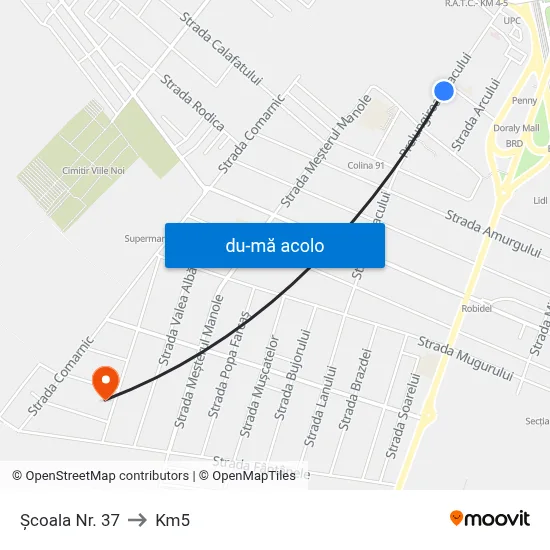 Harta de Școala Nr. 37 către Km5