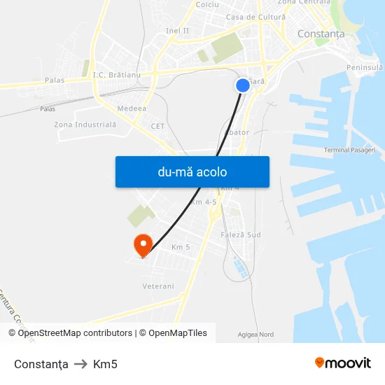 Harta de Constanţa către Km5