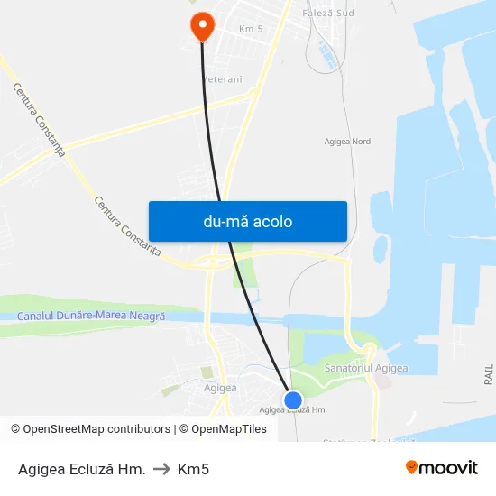 Harta de Agigea Ecluză Hm. către Km5