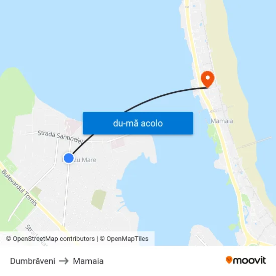 Harta de Dumbrăveni către Mamaia
