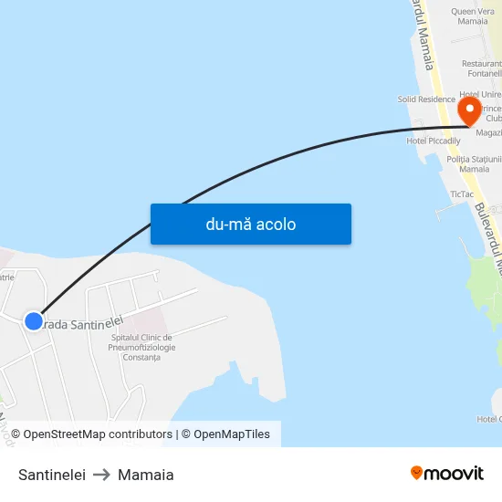 Harta de Santinelei către Mamaia